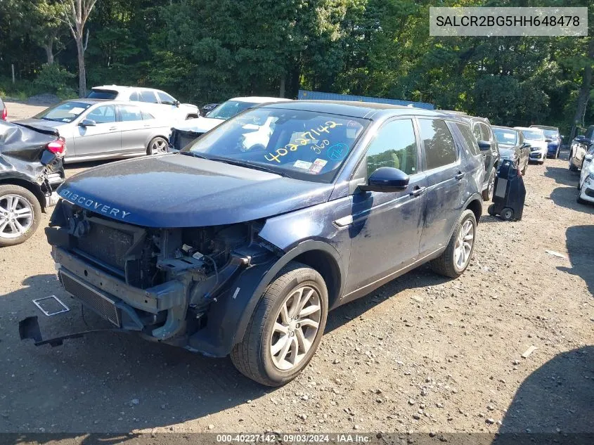 2017 Land Rover Discovery Sport Hse VIN: SALCR2BG5HH648478 Lot: 40227142