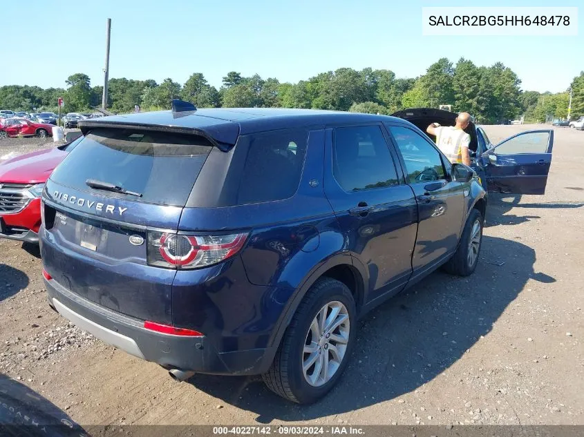 SALCR2BG5HH648478 2017 Land Rover Discovery Sport Hse