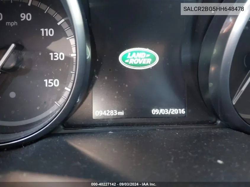 SALCR2BG5HH648478 2017 Land Rover Discovery Sport Hse