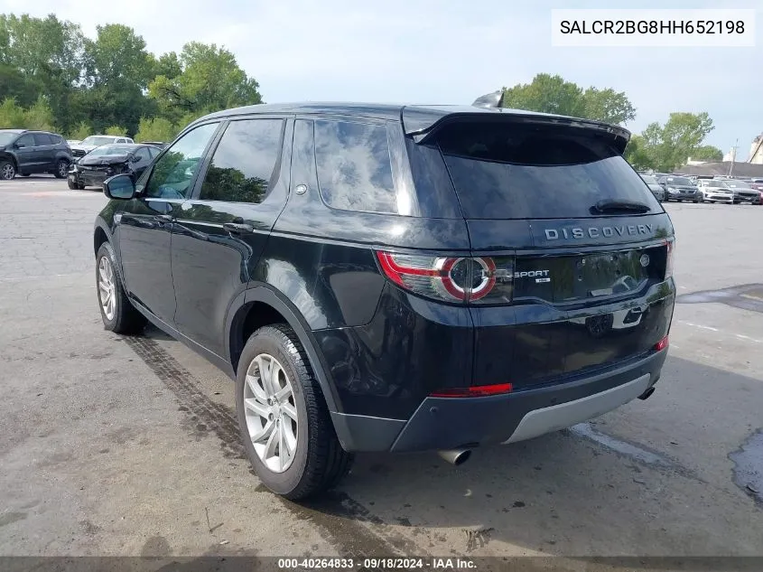 2017 Land Rover Discovery Sport Hse VIN: SALCR2BG8HH652198 Lot: 40264833