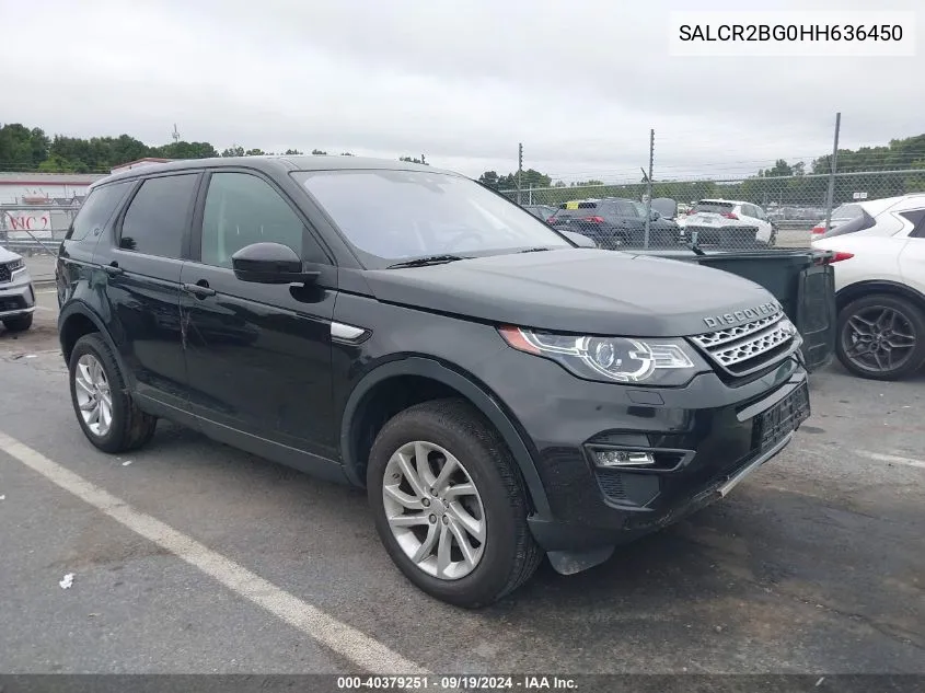 SALCR2BG0HH636450 2017 Land Rover Discovery Sport Hse