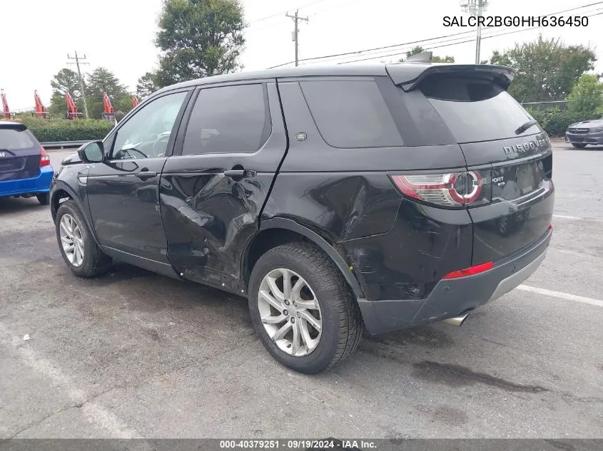 2017 Land Rover Discovery Sport Hse VIN: SALCR2BG0HH636450 Lot: 40379251