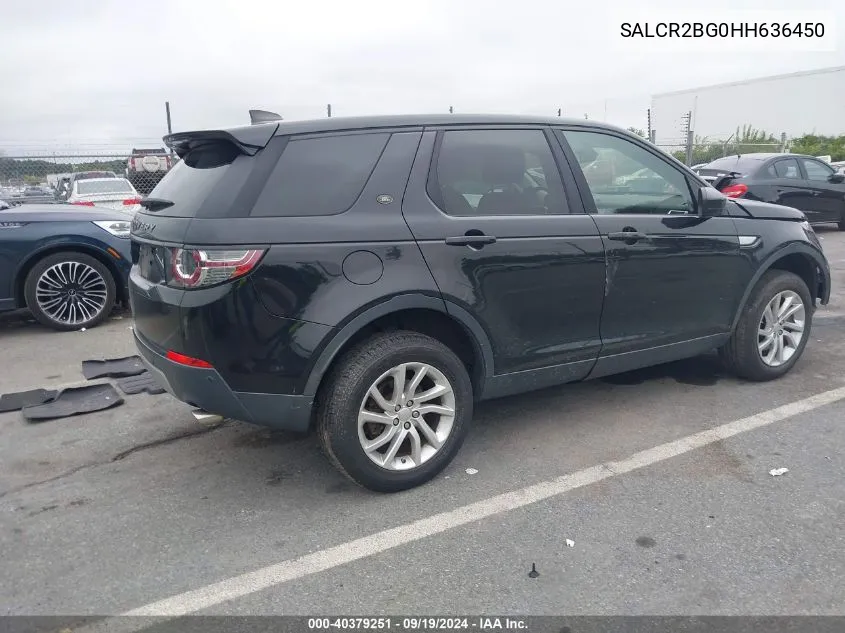 2017 Land Rover Discovery Sport Hse VIN: SALCR2BG0HH636450 Lot: 40379251