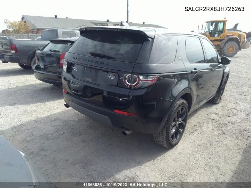 2018 Land Rover Discovery Sport Hse VIN: SALCR2RX8JH726263 Lot: 11853636