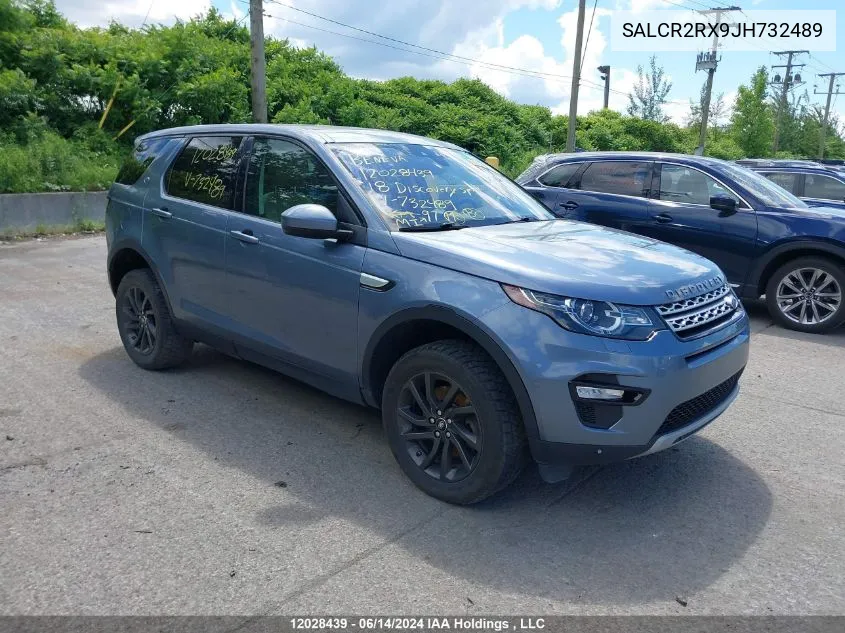 2018 Land Rover Discovery Sport VIN: SALCR2RX9JH732489 Lot: 12028439