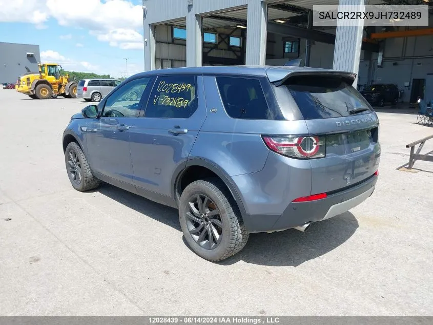 2018 Land Rover Discovery Sport VIN: SALCR2RX9JH732489 Lot: 12028439