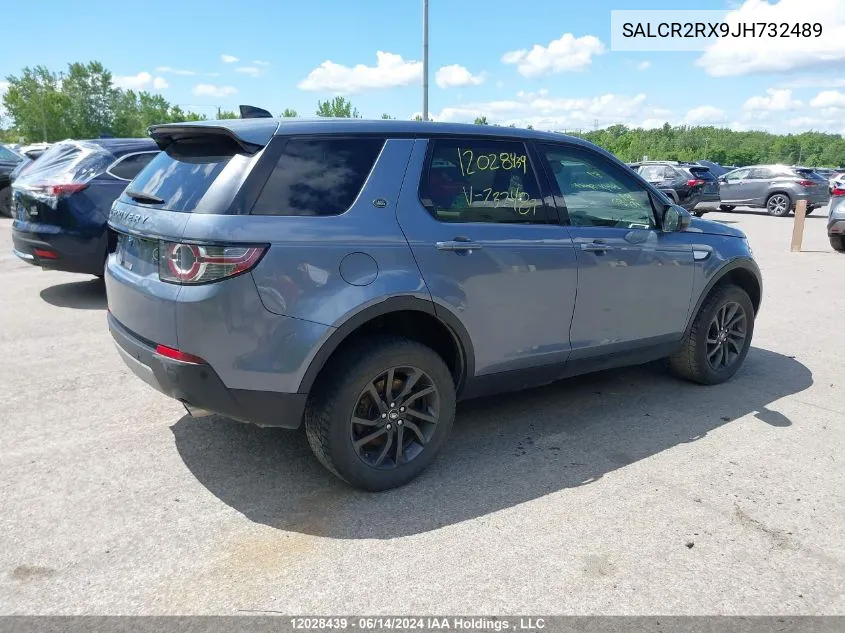 2018 Land Rover Discovery Sport VIN: SALCR2RX9JH732489 Lot: 12028439