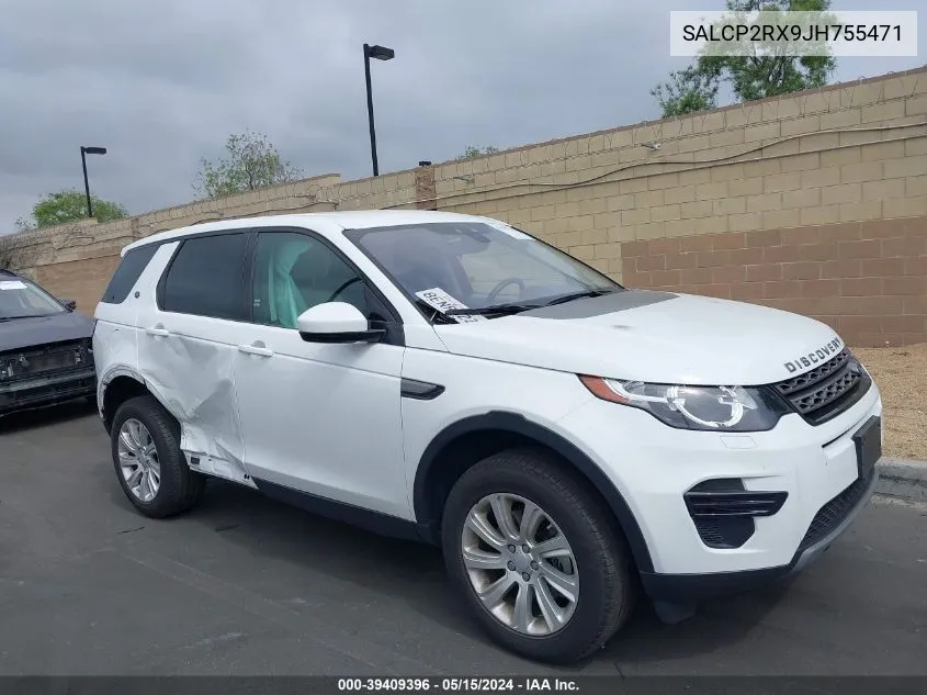 2018 Land Rover Discovery Sport Se VIN: SALCP2RX9JH755471 Lot: 39409396