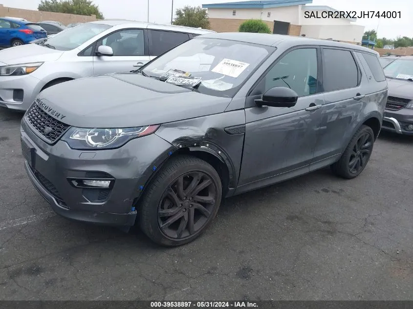 2018 Land Rover Discovery Sport Hse VIN: SALCR2RX2JH744001 Lot: 39538897