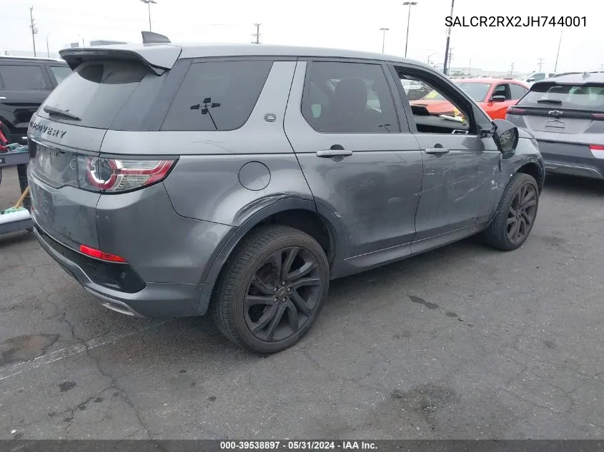 2018 Land Rover Discovery Sport Hse VIN: SALCR2RX2JH744001 Lot: 39538897