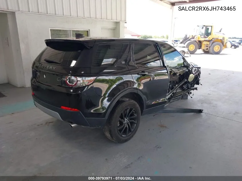 2018 Land Rover Discovery Sport Hse VIN: SALCR2RX6JH743465 Lot: 39793971