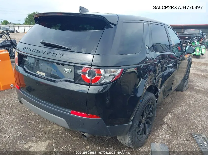 2018 Land Rover Discovery Sport Se VIN: SALCP2RX7JH776397 Lot: 39801068