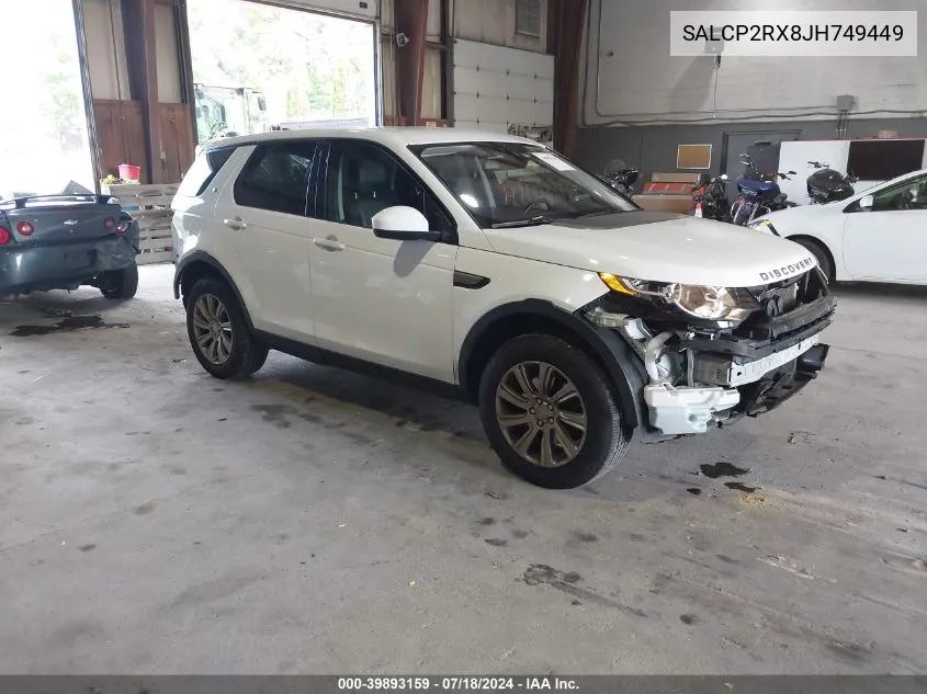 2018 Land Rover Discovery Sport Se VIN: SALCP2RX8JH749449 Lot: 39893159