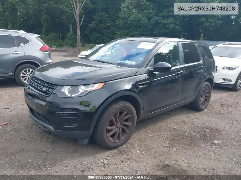 2018 Land Rover Discovery Sport Se VIN: SALCP2RX3JH748208 Lot: 39965565