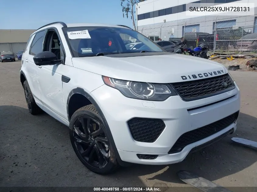 2018 Land Rover Discovery Sport Hse VIN: SALCR2SX9JH728131 Lot: 40049758