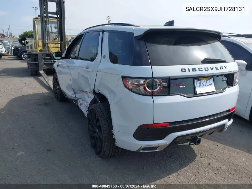 2018 Land Rover Discovery Sport Hse VIN: SALCR2SX9JH728131 Lot: 40049758