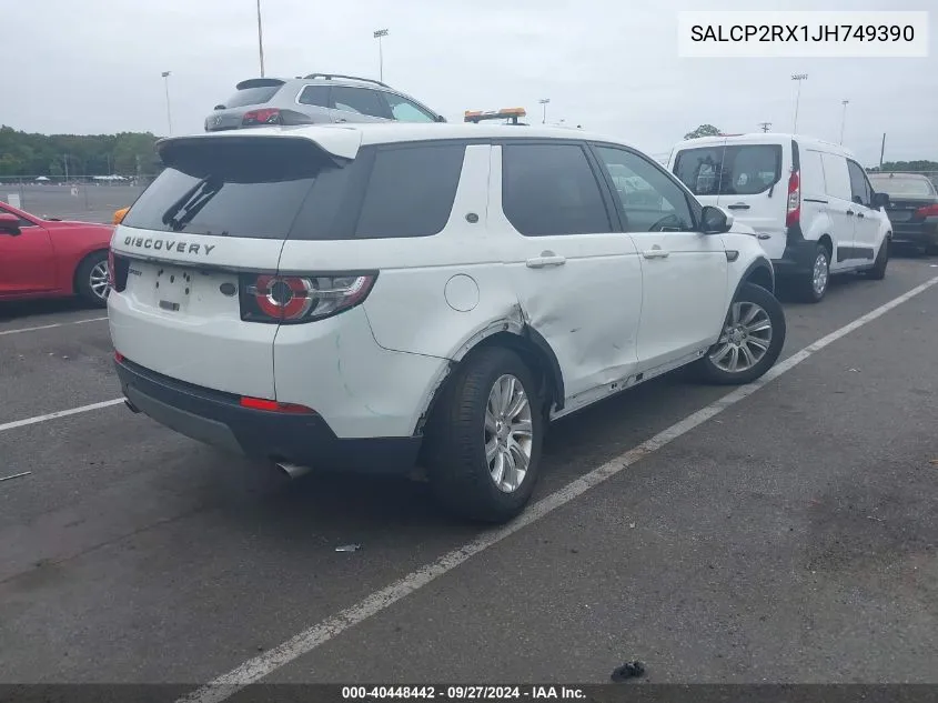 2018 Land Rover Discovery Sport Se VIN: SALCP2RX1JH749390 Lot: 40448442