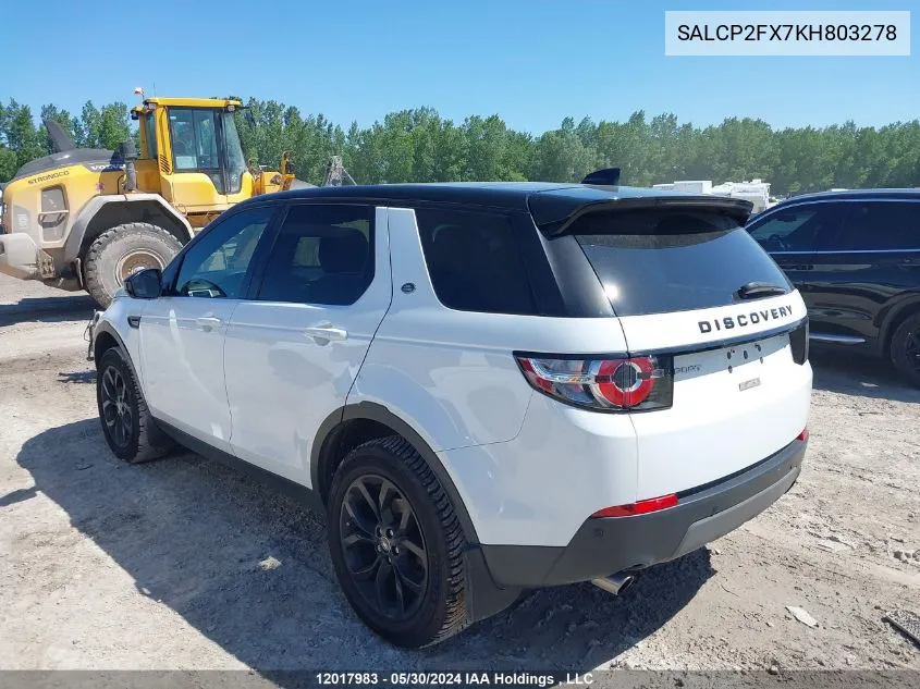 SALCP2FX7KH803278 2019 Land Rover Discovery Sport Se