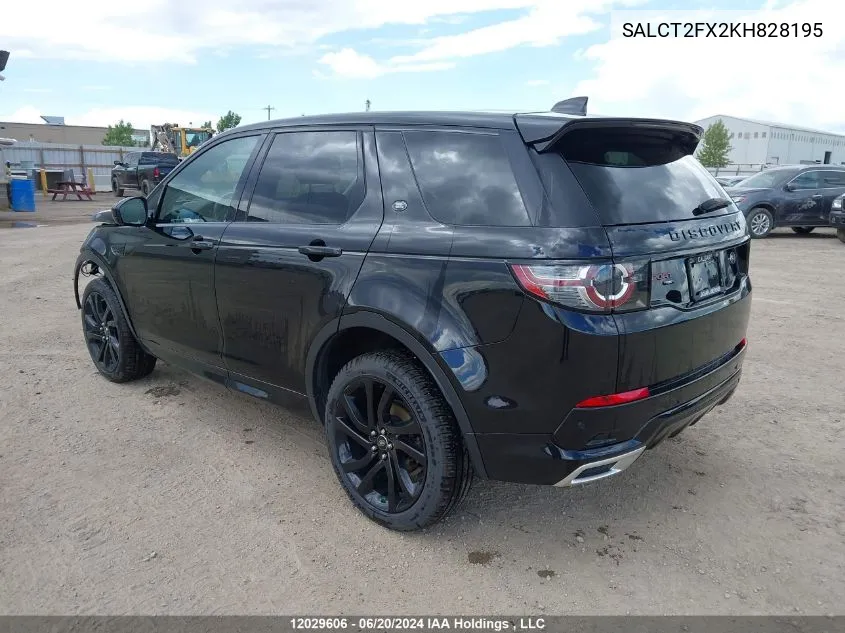 SALCT2FX2KH828195 2019 Land Rover Discovery Sport Hse Luxury