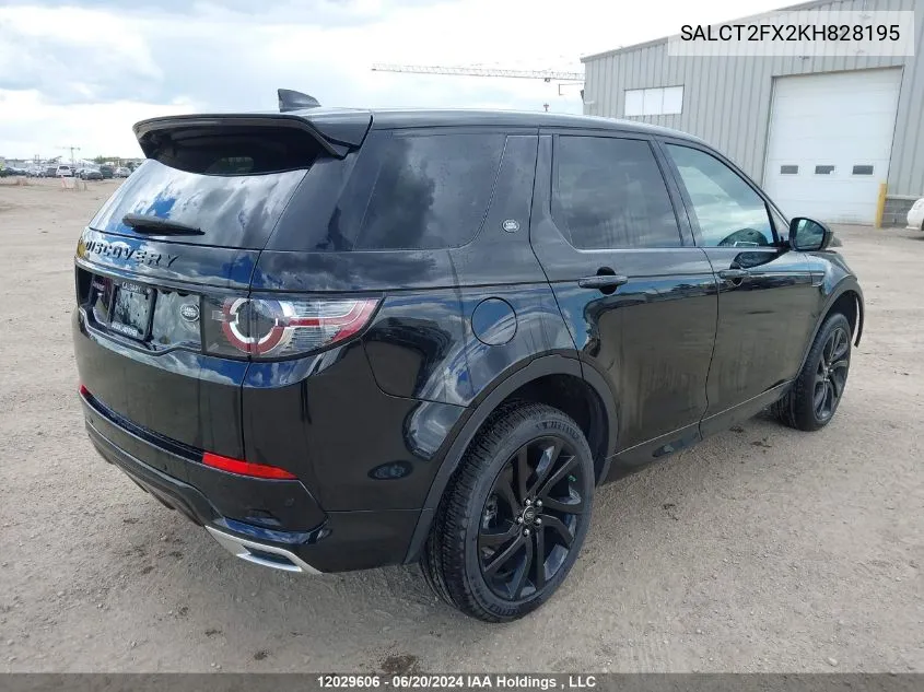 2019 Land Rover Discovery Sport Hse Luxury VIN: SALCT2FX2KH828195 Lot: 12029606