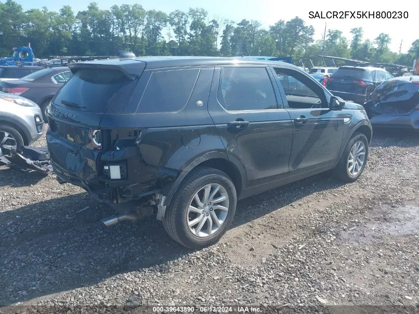 SALCR2FX5KH800230 2019 Land Rover Discovery Sport Hse/Landmark Edition