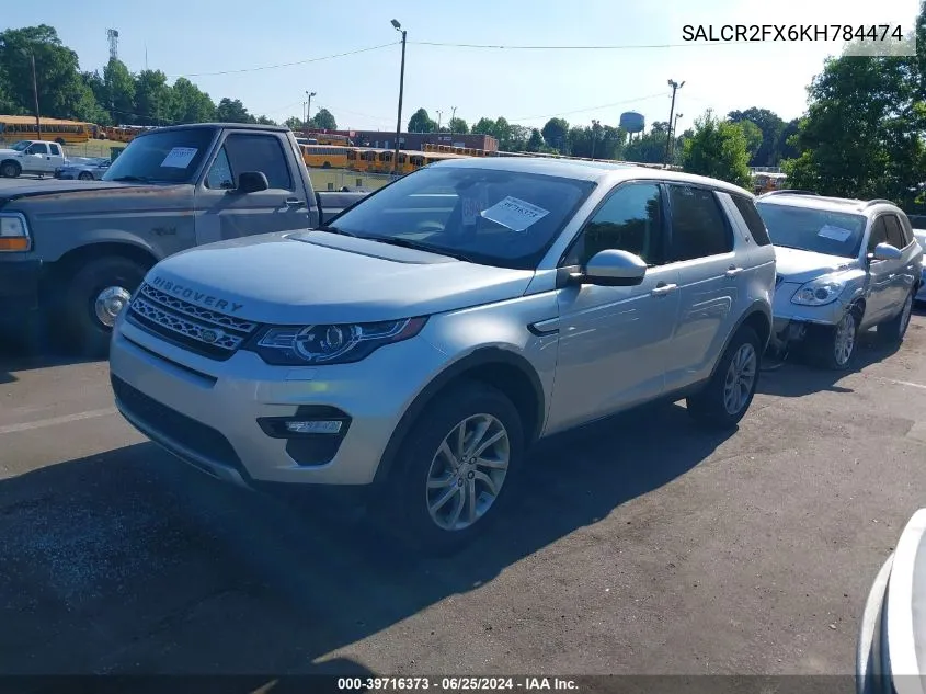 2019 Land Rover Discovery Sport Hse/Landmark Edition VIN: SALCR2FX6KH784474 Lot: 39716373