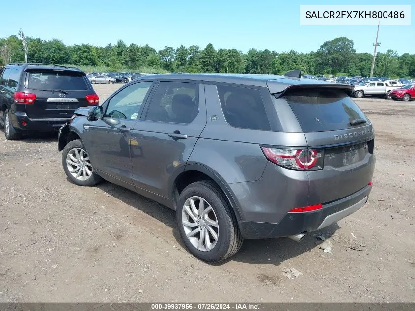 SALCR2FX7KH800486 2019 Land Rover Discovery Sport Hse/Landmark Edition