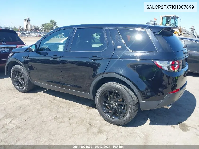 SALCP2FX7KH807699 2019 Land Rover Discovery Sport Se