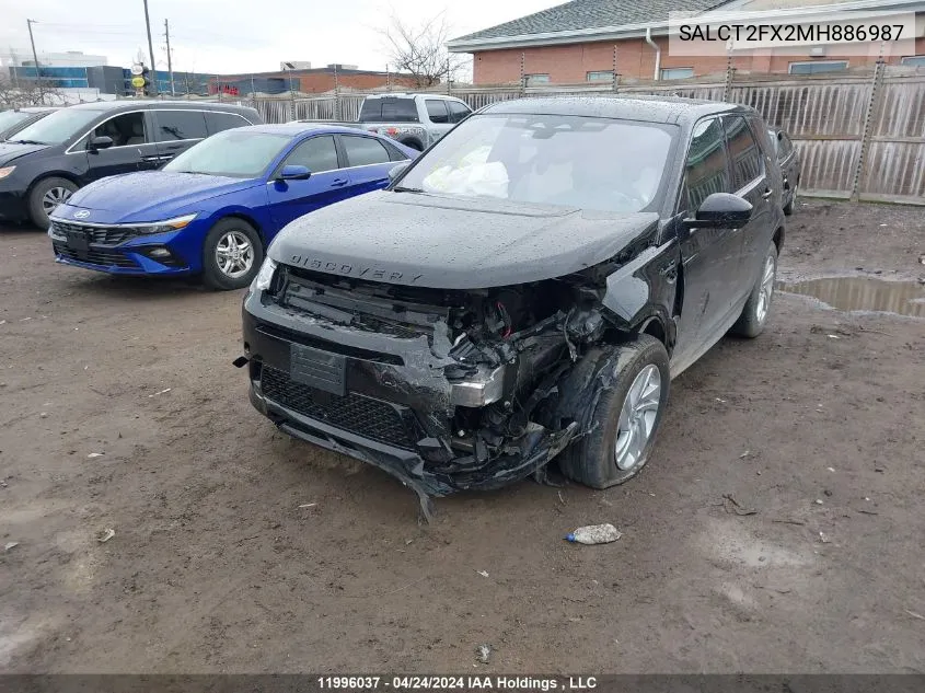 2021 Land Rover Discovery Sport S R-Dynamic VIN: SALCT2FX2MH886987 Lot: 11996037