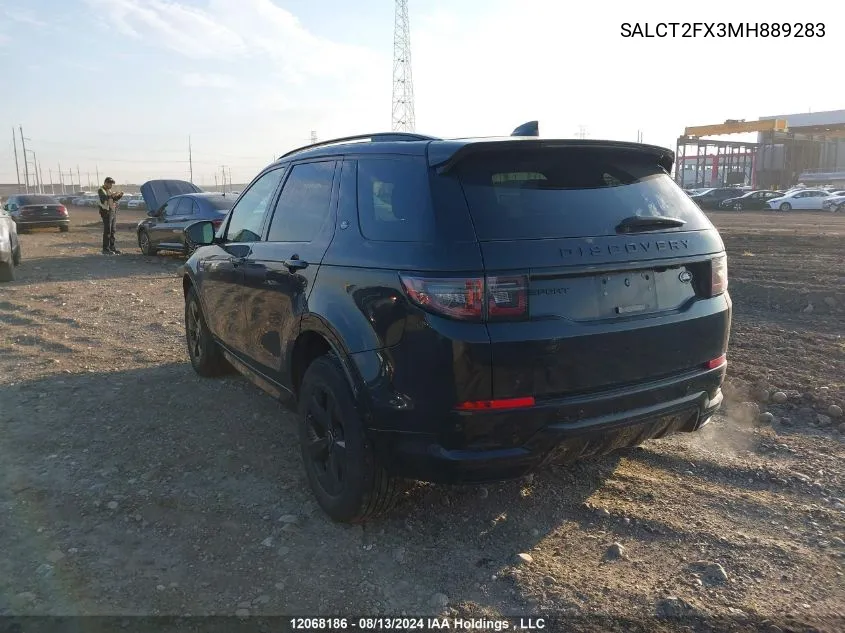 2021 Land Rover Discovery Sport VIN: SALCT2FX3MH889283 Lot: 12068186