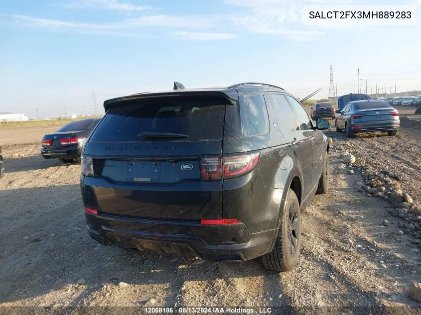 2021 Land Rover Discovery Sport VIN: SALCT2FX3MH889283 Lot: 12068186