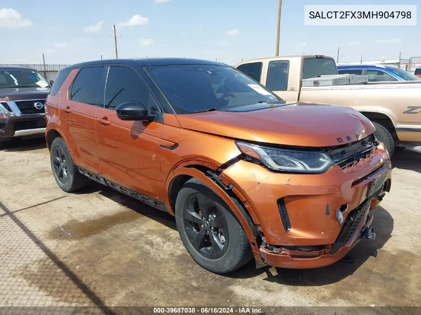 2021 Land Rover Discovery Sport S R-Dynamic VIN: SALCT2FX3MH904798 Lot: 39687038