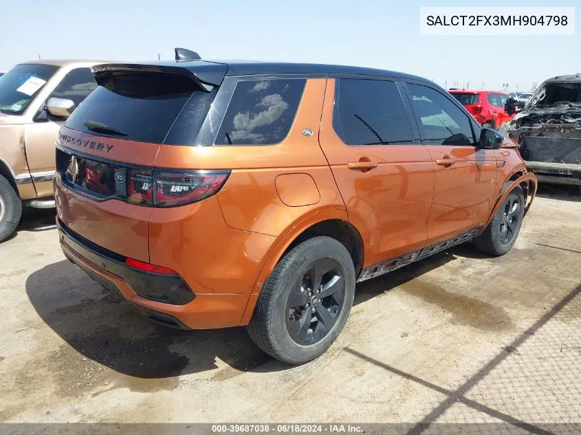 2021 Land Rover Discovery Sport S R-Dynamic VIN: SALCT2FX3MH904798 Lot: 39687038