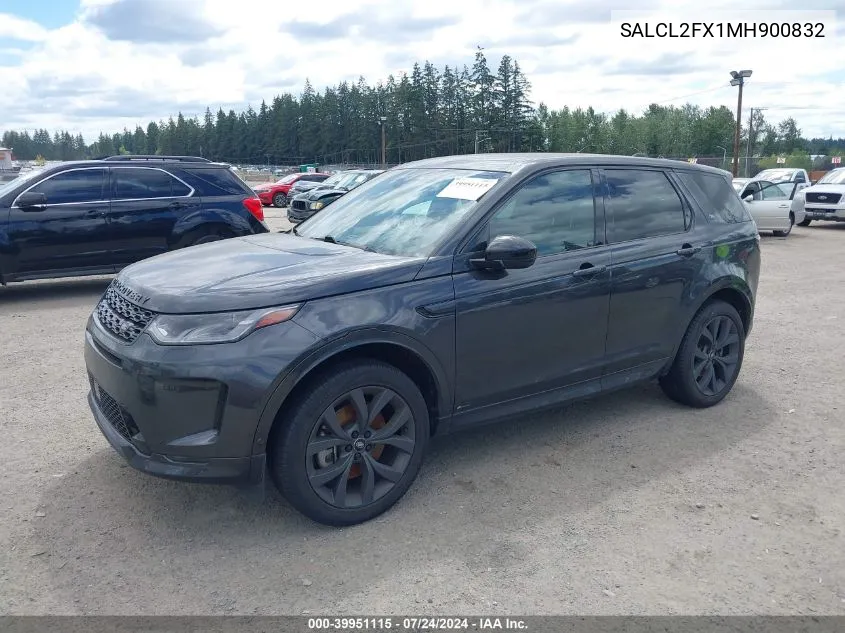 2021 Land Rover Discovery Sport Se R-Dynamic VIN: SALCL2FX1MH900832 Lot: 39951115