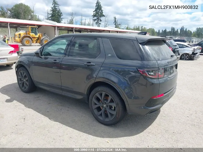 2021 Land Rover Discovery Sport Se R-Dynamic VIN: SALCL2FX1MH900832 Lot: 39951115