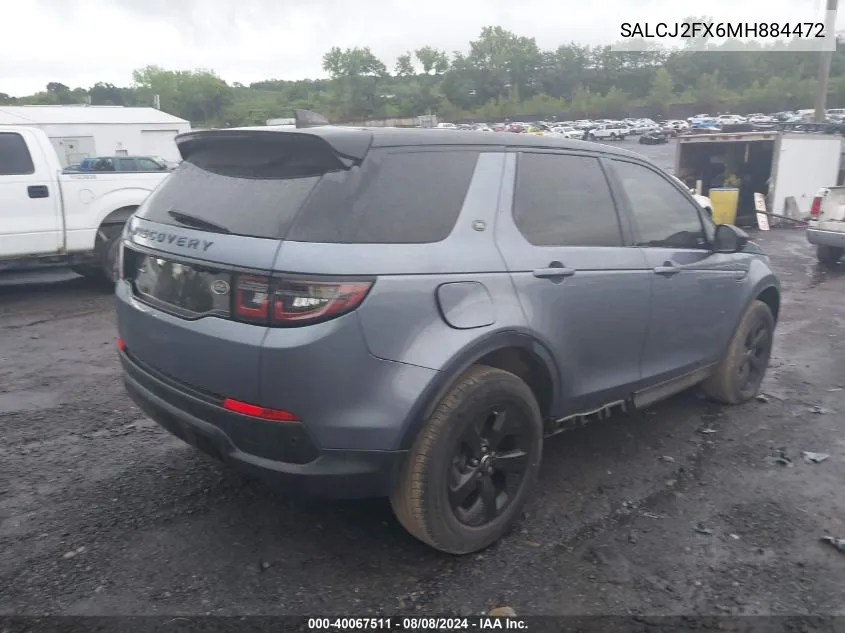 2021 Land Rover Discovery Sport S VIN: SALCJ2FX6MH884472 Lot: 40067511