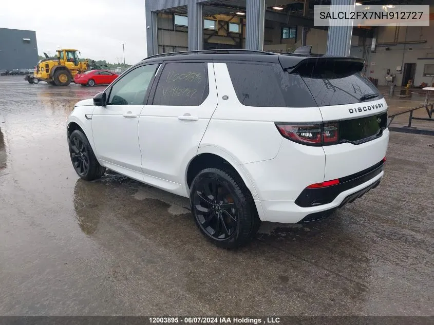 SALCL2FX7NH912727 2022 Land Rover Discovery Sport Se R-Dynamic