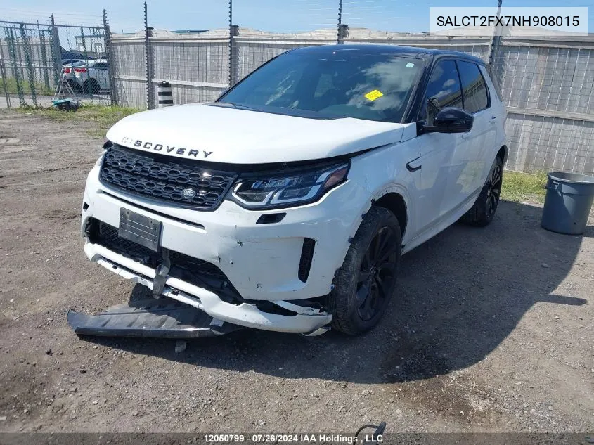 2022 Land Rover Discovery Sport VIN: SALCT2FX7NH908015 Lot: 12050799