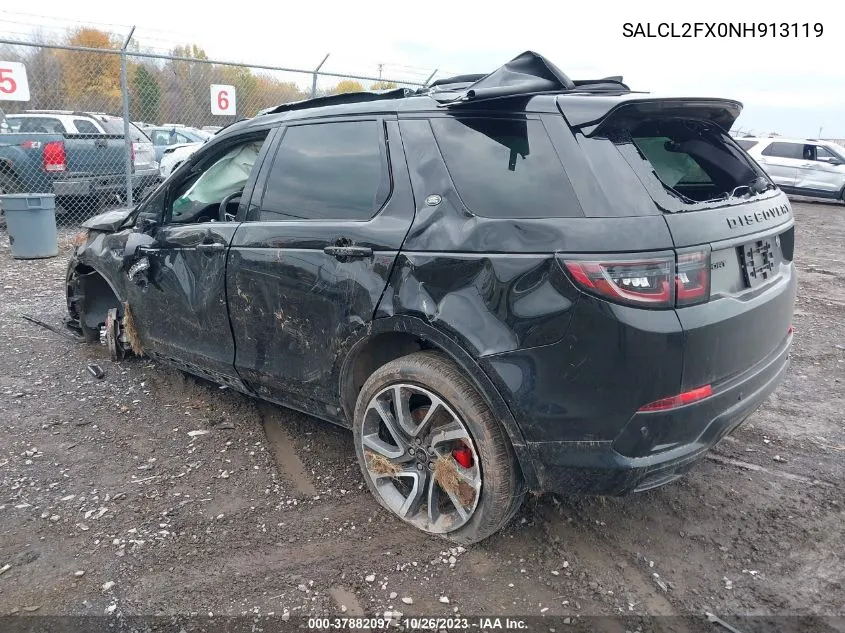 2022 Land Rover Discovery Sport Se R-Dynamic VIN: SALCL2FX0NH913119 Lot: 37882097