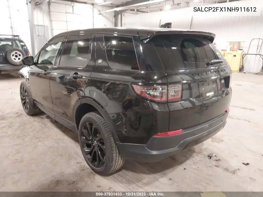 2022 Land Rover Discovery Sport Se VIN: SALCP2FX1NH911612 Lot: 37931433