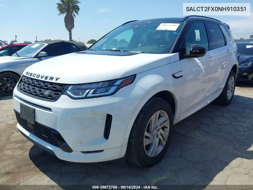 2022 Land Rover Discovery Sport S R-Dynamic VIN: SALCT2FX0NH910351 Lot: 39672768