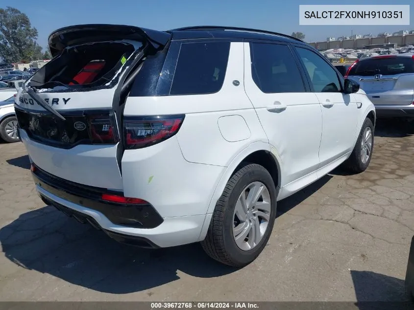 SALCT2FX0NH910351 2022 Land Rover Discovery Sport S R-Dynamic