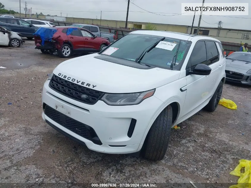 2022 Land Rover Discovery Sport S R-Dynamic VIN: SALCT2FX8NH908752 Lot: 39967636