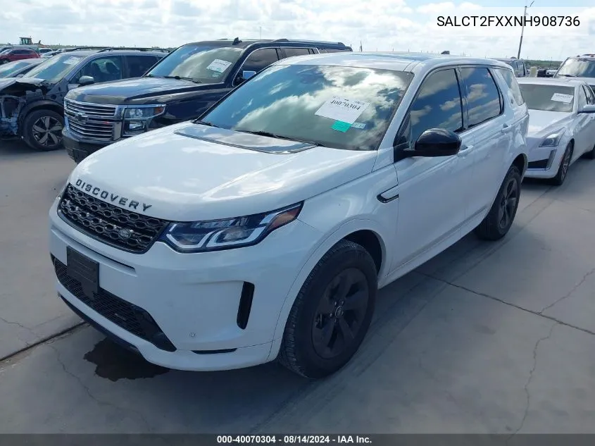 2022 Land Rover Discovery Sport S R-Dynamic VIN: SALCT2FXXNH908736 Lot: 40070304