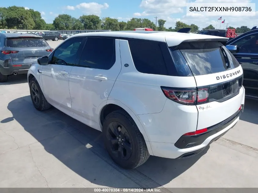 2022 Land Rover Discovery Sport S R-Dynamic VIN: SALCT2FXXNH908736 Lot: 40070304