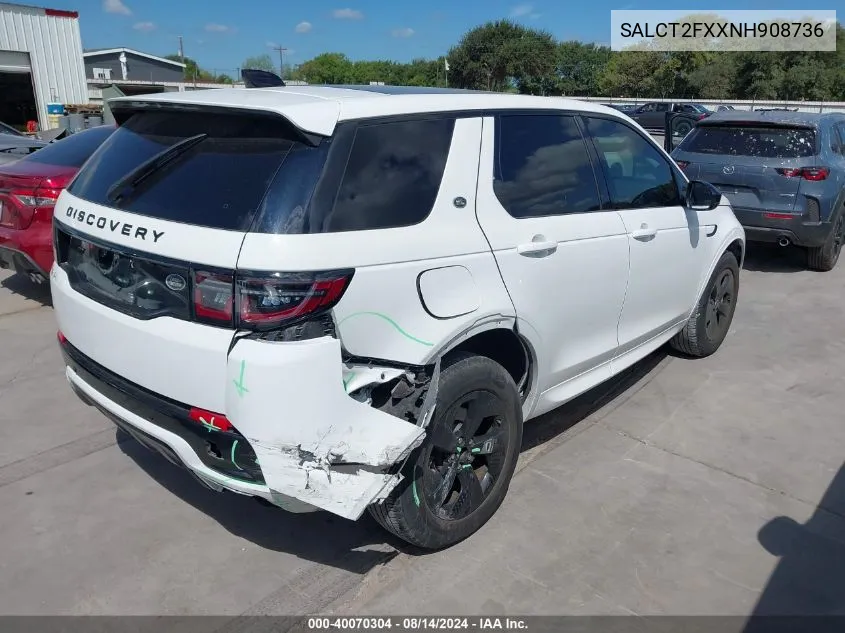 2022 Land Rover Discovery Sport S R-Dynamic VIN: SALCT2FXXNH908736 Lot: 40070304