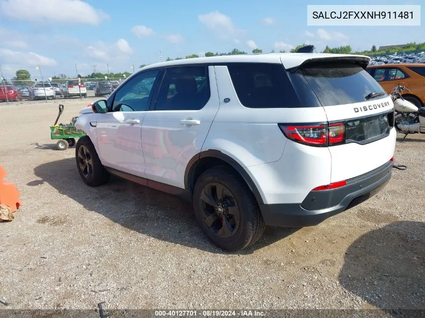 SALCJ2FXXNH911481 2022 Land Rover Discovery Sport S