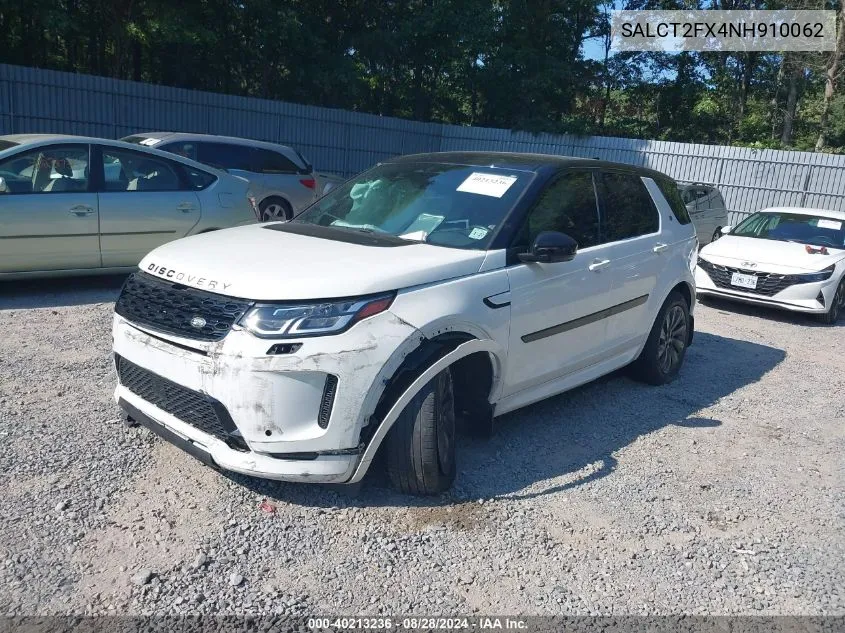 2022 Land Rover Discovery Sport S R-Dynamic VIN: SALCT2FX4NH910062 Lot: 40213236