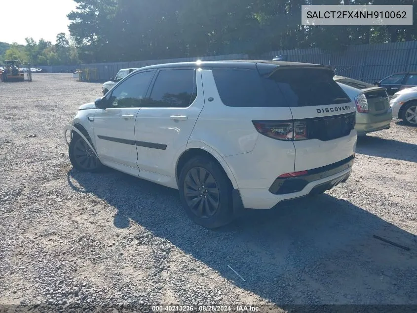 2022 Land Rover Discovery Sport S R-Dynamic VIN: SALCT2FX4NH910062 Lot: 40213236