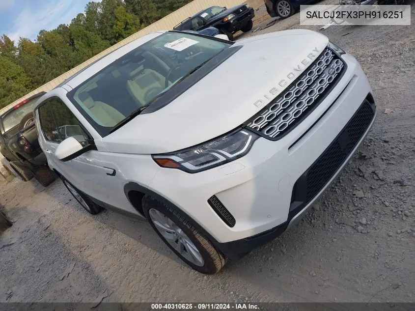 2023 Land Rover Discovery Sport S VIN: SALCJ2FX3PH916251 Lot: 40310625